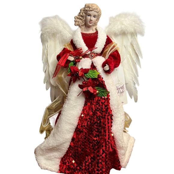 North Pole Trading Co. Angel Christmas Tree Topper - Picture 1 of 10